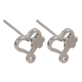 304 résultats boucle d'oreille de goujon en acier inoxydable, coeur avec fleur, avec boucle