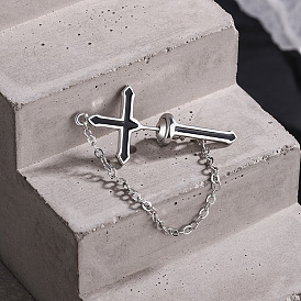 Black Cross Earrings - Trendy Unisex Ear Jewelry with Dangling Resin Pendant