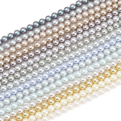 Матовые бусы пряди стекла жемчуг, круглые