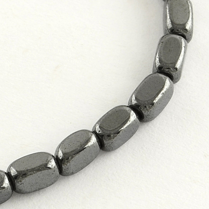 Non-magnetic Synthetic Hematite Beads Strands, Cuboid, Black