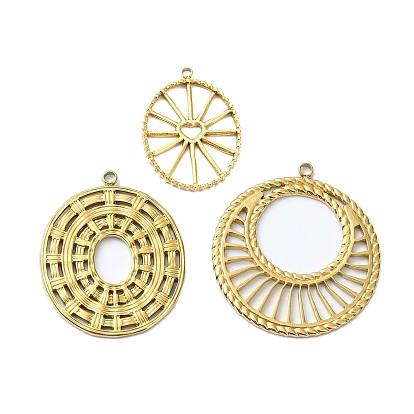 Ионное покрытие (ip) 304 подвески из нержавеющей стали, реальный 18 k позолоченный, плоский круглый/овальный брелок