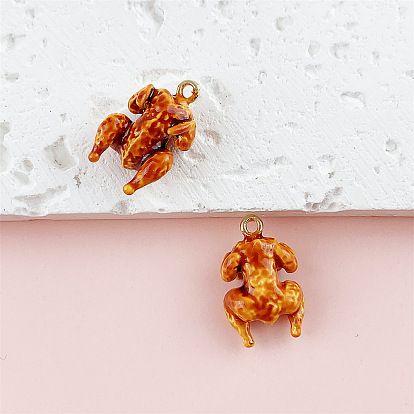 Подвески из эмали и сплава, чармы из жареной утки