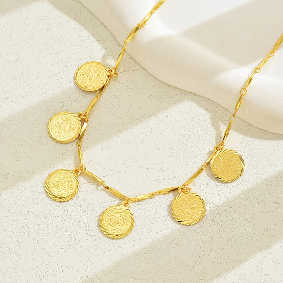 Модные винтажные латунные ожерелья с кисточками и монетами для женщин