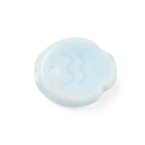 Handmade Porcelain Beads, Bright Glazed Porcelain, Fish