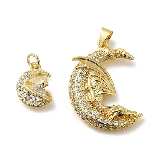 Покрытие стойки латунь с подвесками из фианита, долговечный, без свинца и без кадмия, Луна прелести