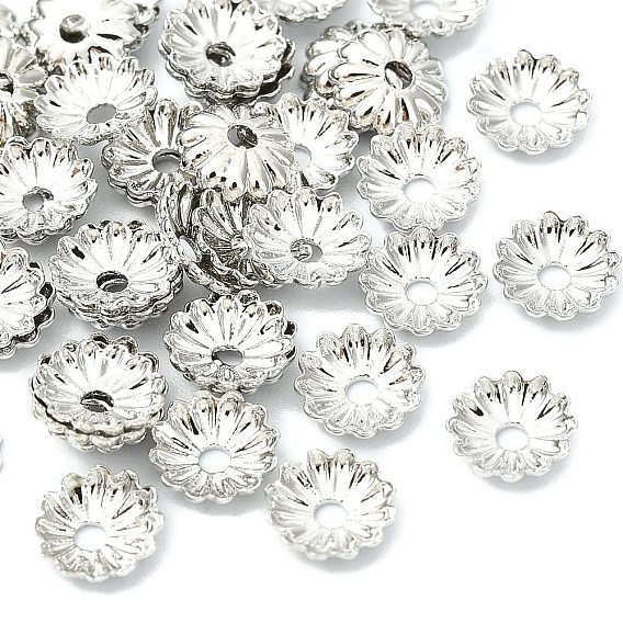 SHEGRACE Brass Beads Caps, Cadmium Free & Nickel Free & Lead Free, Flower