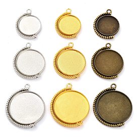 Цинк настройками подвески сплава кабошон, поворотные подвесные безели, плоско-круглые