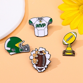 Enamel Pins, Black Alloy Brooch for Backpack Clothes, Rugby Theme