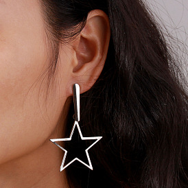 EA1222 Jewelry Fashion Five-pointed Star Earring Personality Simple Metal Earrings Female