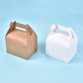 Caja de papel kraft plegable, caja de embalaje de regalo, contenedor de caja de cupcake de pastel de panadería, Rectángulo