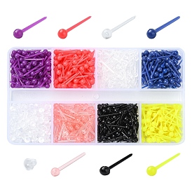 7 цветные пластиковые крошечные серьги-гвоздики с шариками, почтовые серьги для женщин, с 150 пластиковыми ушными гайками