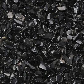 Природные обсидиана бисер чип, нет отверстий / незавершенного, 3~9x1~4 мм