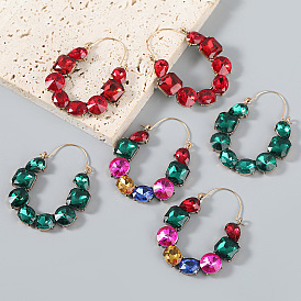 Exaggerated Claw Chain Geometric Glass Drill Ear Pendant - Fashionable Female Show Ear Decoration.
