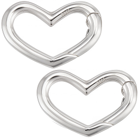 2 шт. 925 Кольца с пружинным затвором из стерлингового серебра, С двухсторонней замшевой тканью 1PC, ткань для полировки серебра, сердце