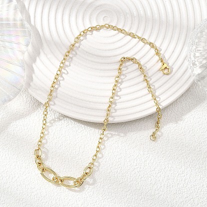 Латунные ожерелья-цепочки из цепей-кабелей Фигаро, с 304 нержавеющей стали застежки