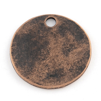 Tibetan Style Flat Round Alloy Pendants, Cadmium Free & Lead Free, 24x1.5mm, Hole: 2.5mm, about 282pcs/1000g