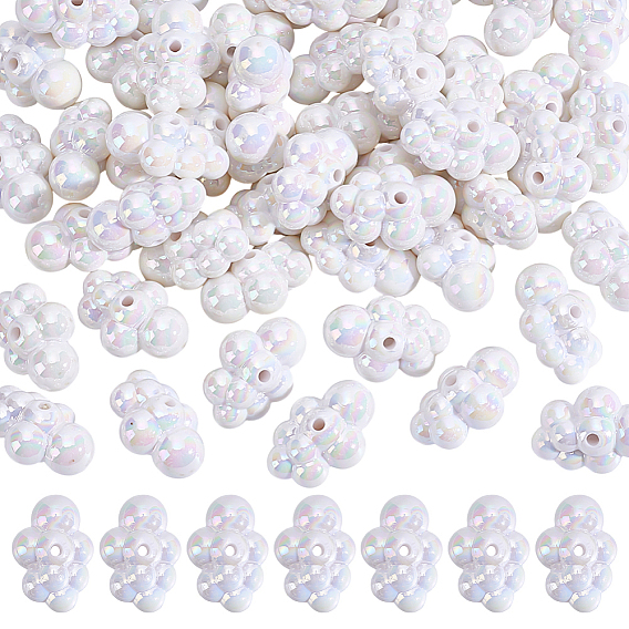 50шт. УФ-покрытие радужной акриловой бусины, облако