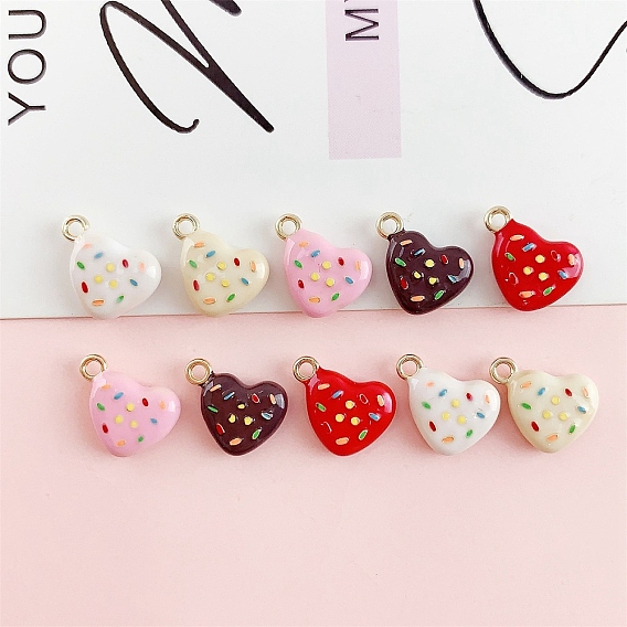 Подвески из эмали и сплава, сердце прелести, золотые