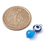 Evil Eye Resin Pendants, Lucky Eye Charms with Cat Eye Round Beads and Antique Silver Tone Alloy Beads