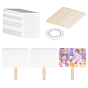Kits de ventilateurs vierges à monter soi-même, inclure 80 des bâtonnets en bois pour loisirs créatifs, 80cartes en papier et 1rouleau de ruban adhésif double face
