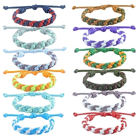 Регулируемые браслеты из плетеного полиэфирного шнура для мужчин и женщин