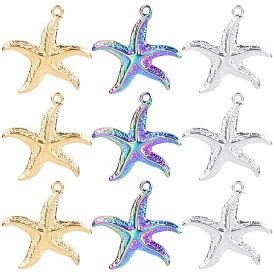 Steel color irregular starfish titanium steel colorful pendant metal jewelry pendant stainless steel accessories