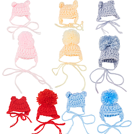 Gorgecraft 10Pcs 10 Style Mini Woolen Yarn Hat, DIY Jewelry Earring Hair Accessories Doll Craft Supplies