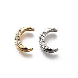 Подвески-соединители из латуни с микро-паве и прозрачными фианитами, без кадмия, без никеля и без свинца, серп