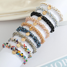 Multi-color crystal pearl hair ring simple girl tie hair hair rope rubber band fairy hair accessories
