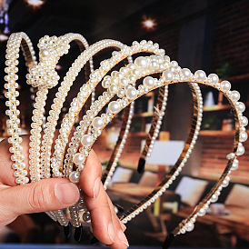 Bandeau avec nœud en perles fait à la main pour demoiselle d'honneur de mariage, accessoires pour cheveux couronne simples et élégants