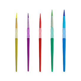 Пластиковая детская нейлоновая головка щетки темпера набор кистей, с алюминиевой трубкой и силиконовой ручкой, для художников кисти для рисования