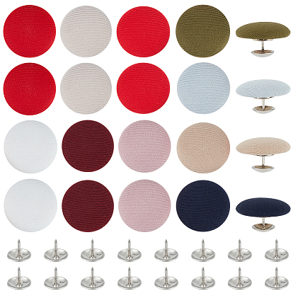 20 наборы 10 цвета ткани с алюминиевыми пуговицами, форма грибов