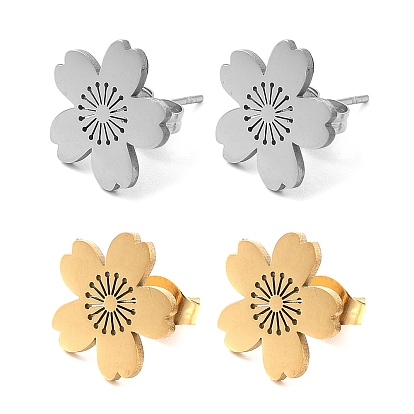 304 из нержавеющей стали серьги, цветок