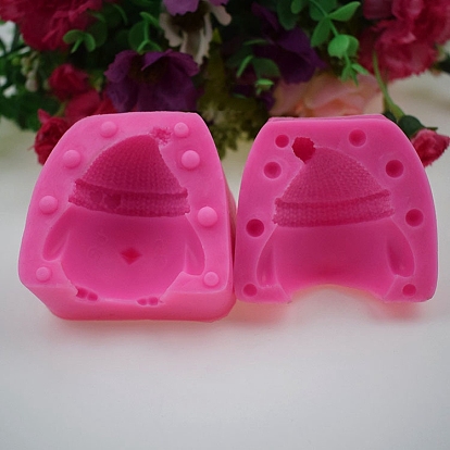 Easter Themed Candle Molds, Silicone Molds, for Homemade Beeswax Candle Soap, Deep Pink, Chick Pattern