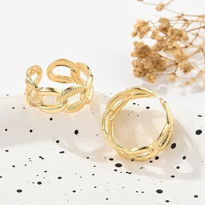 Латунные кольца-манжеты в форме цепочки для женщин, без кадмия, без никеля и без свинца