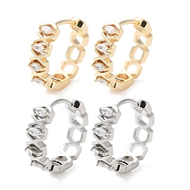 Серьги-кольца из латуни с прозрачным кубическим цирконием, долговечный