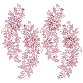 2 пары полиэстеровых нашивок для одежды, цветок