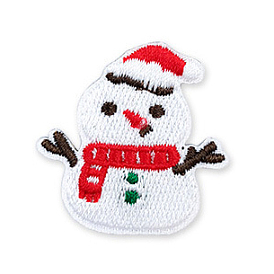 Thème de noël broderie informatisée polyester auto-adhésif/coudre sur des patchs, accessoires de costumes, appliques, bonhomme de neige