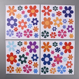Flower Self-Adhesive Waterproof PVC Stickers, for Car Refrigerator Decoration
