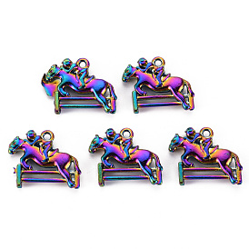 Alloy Pendants, Cadmium Free & Nickel Free & Lead Free, Horse with Rider