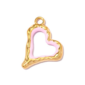304 нержавеющей стальной эмали подвески, шарма сердца, реальный 18 k позолоченный, ионное покрытие (ip), долговечный