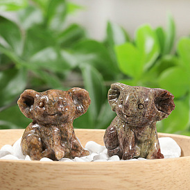 Finely carved koala crystal stone ornaments, creative cute crystal koala crafts, desktop ornaments