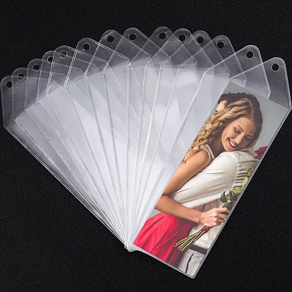 Transparent PVC Bookmark Sleeve, Vinyl Photo Strip Frames, Picture Strip Holder, Bookmark Cover, for DIY Wedding Favor, Book Marker Crafts, Arrow Shape