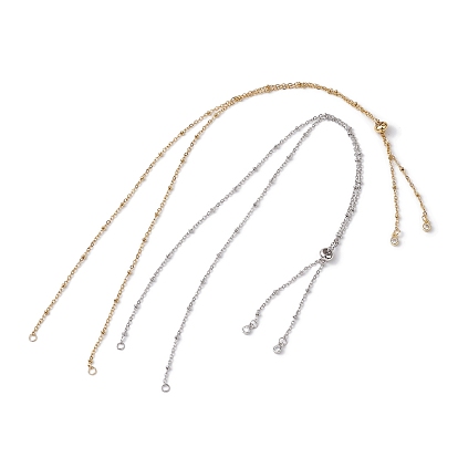 304 изготовление колье из нержавеющей стали, с цепочками-сателлитами и латунными скользящими бусинами