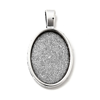 Старинные тибетском стиле настройки сплава подвеска кабошон, чашки безель с краями, без кадмия и без свинца, овальный поднос: 25x18 мм, 36~36.5x21x2.7 мм, Отверстие : 6x4 мм , около 240~250 шт / 1000 г