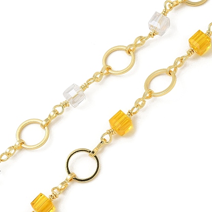 Стеллаж покрытие латунь стекло звенья цепи, долговечный, несварные, реальный 18 k позолоченный, кольцо