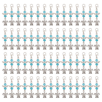 60 шт. подвеска в виде ангела из сплава и стекла в тибетском стиле в виде черепахи, с карабин-лобстерами 