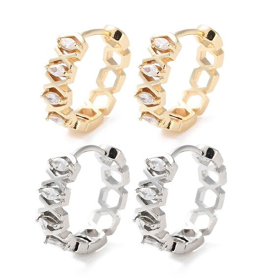 Серьги-кольца из латуни с прозрачным кубическим цирконием, долговечный
