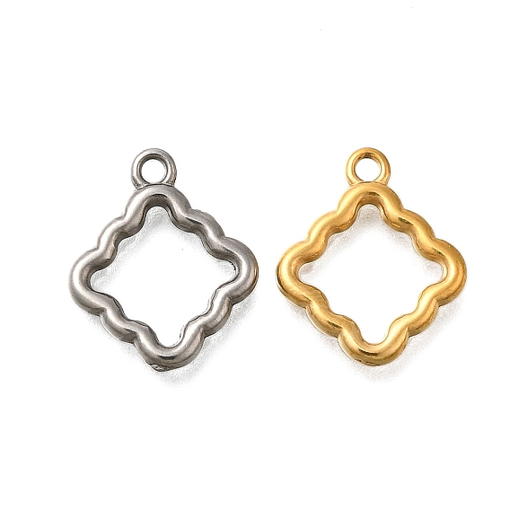 304 подвески из нержавеющей стали, ромбовидный шарм, анти-тускнение, ионное покрытие (ip)