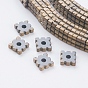 Vacuum Plating Electroplate Non-magnetic Synthetic Hematite Beads Strands, Frosted, Grade A, Square